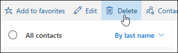 Outlook.com - delete all contacts