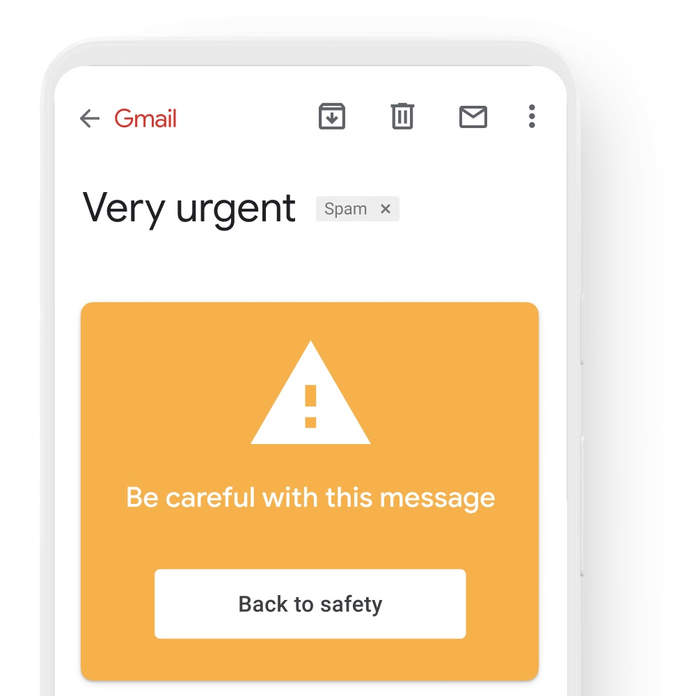 gmail spam warning phone